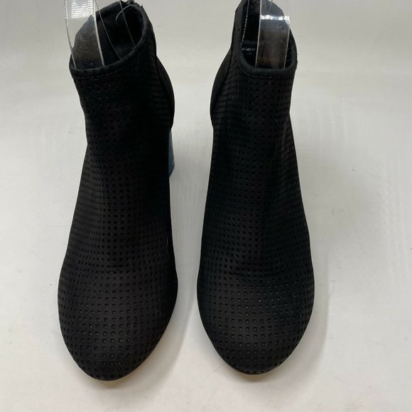 Camper Myriam Ankle Boots 37 7 Perforated Black Navy Blue Heel Mod Booties - Picture 2 of 12